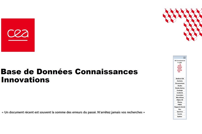 CEA Marcoule : base de données Connaissances Innovations